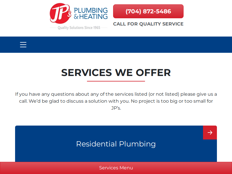 Services — JP's Heating & Plumbing