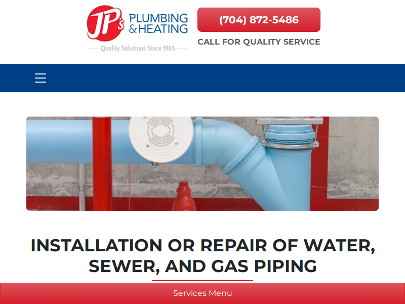 JP’s Plumbing and Heating • Residential Services Water, Sewer, and