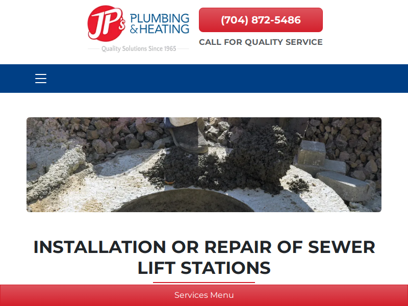 JP’s Plumbing and Heating • Commercial Services Sewer Lift Stations